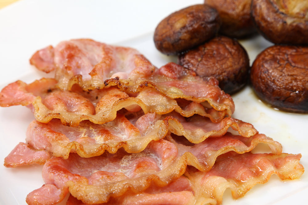 fried bacon in skillet