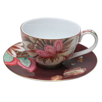 Pink Lotus Garden Demi Cup Saucer, Set of 4
