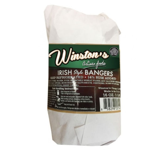 Goodwoods Winston's Irish Style Bangers bacon and sausage
