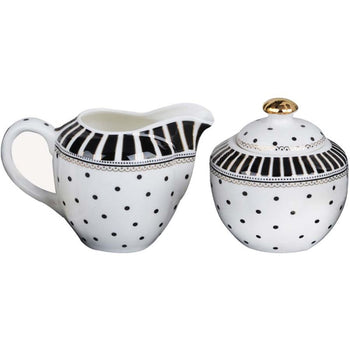 Black Josephine Sugar and Creamer Set