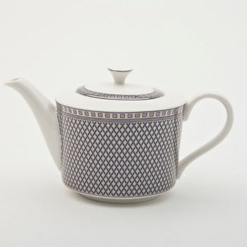 Blue Silver Geo Coffee Pot