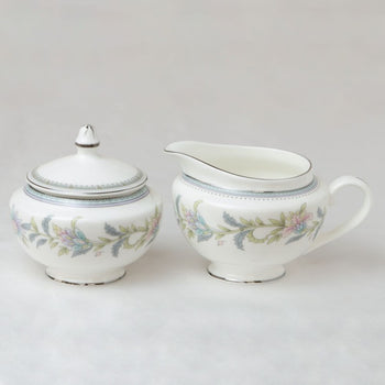 Bone China Lotus Garden Sugar Creamer Set