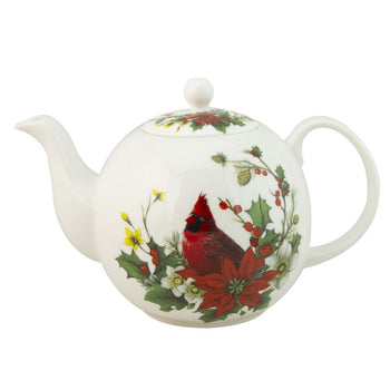 Cardinal Poinsettia Bone China Teapot