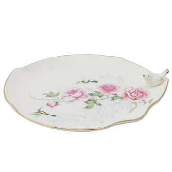 Crafted Gold Songbird Serving Leave 11-inch Platter.