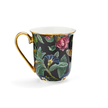 Spode Creatures of Curiosity Black Floral 12 Ounce Mug