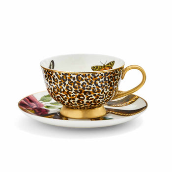 Spode Creatures of Curiosity Leopard Teacup and Saucer (Leopard/Snake)