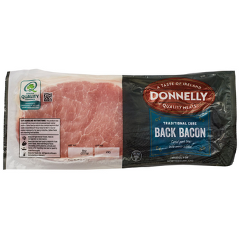 Donnelly Imported Irish Back Bacon Rashers. 227g/8oz - 8oz Ship weight
