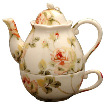 Romatic Rose 3 Piece Tea for One