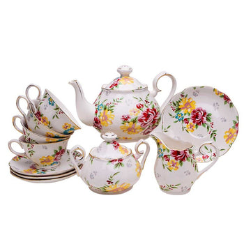 Shabby Rose Cream 11 Piece Tea Set