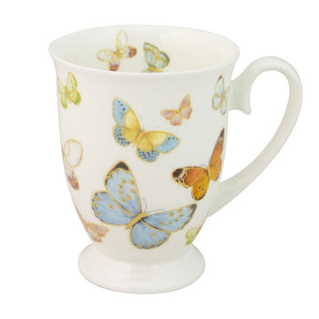 Spring Butterfly Footed Mugs, Set of 4