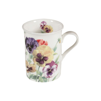 Spring Pansy Can Mugs, Set of 4