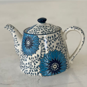 Texture Blue Sunflower Teapot