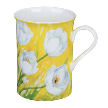 Tulip/Pastel Yellow Can Mugs, Set of 4