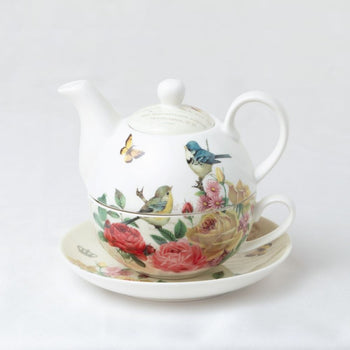 Yellow Rose Bird 4 Piece Tea for One