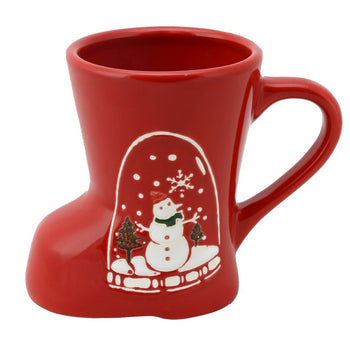 4 asst Organic Christmas Texture Boot Beer Mugs, Set of 4