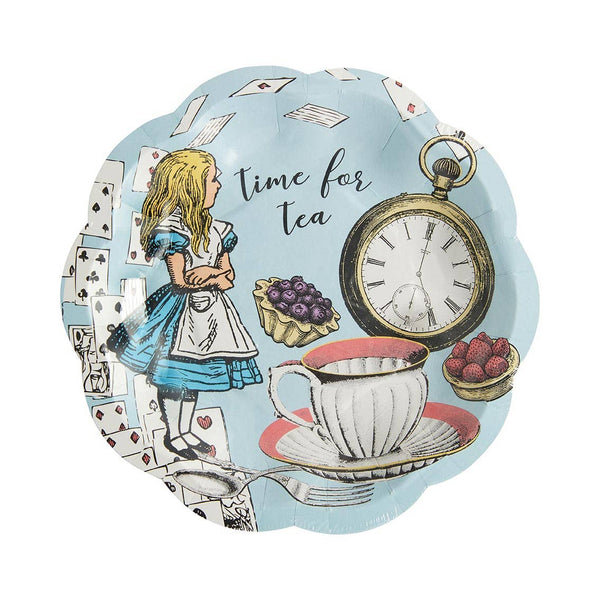 Talking Tables Alice in Wonderland Small Scalloped Plate 12 Pack