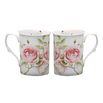Beau Rose Bone China Mugs, Set of 4