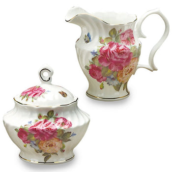 Sandra's Rose Sugar and Creamer Set