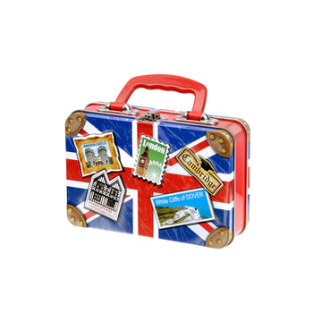 Churchill's Union Jack Suitcase Tin Filled with English Toffees 150g
