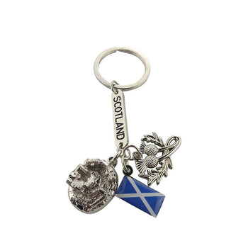 Eurostick - Edinburgh Castle, Saltire, Thistle Keyring