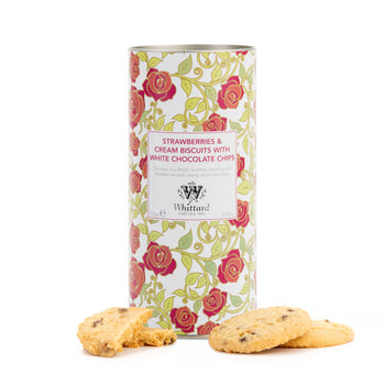Whittard of Chelsea - Strawberries & Cream Biscuits with White Chocolate. 150g