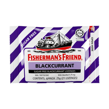 Fisherman's Friend Sugar Free Blackcurrant Menthol 25g