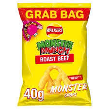 Walkers Monster Munch Roast Beef Bag 40g