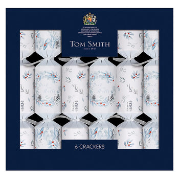 Tom Smith Winter Woodlands Christmas Blue and White Crackers 6 Pack - 6x14"
