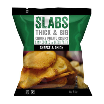 Slabs Thick and Big Potato Crisps - Cheese and Onion Sharing Bag 160g
