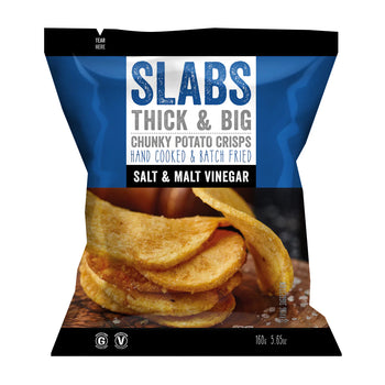 Slabs Thick and Big Potato Crisps - Salt and Malt Vinegar Bag Sharing Bag 160g