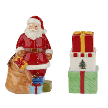 Spode Christmas Tree Santa Salt and Pepper Gift Boxed