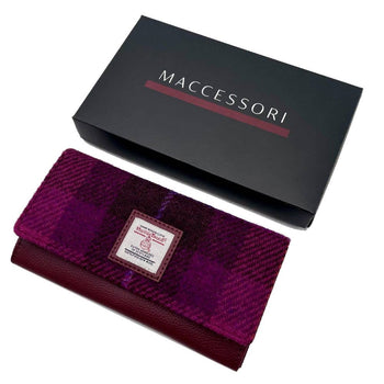 maccessori - Harris Tweed Ladies Envelope Purse Purple Check