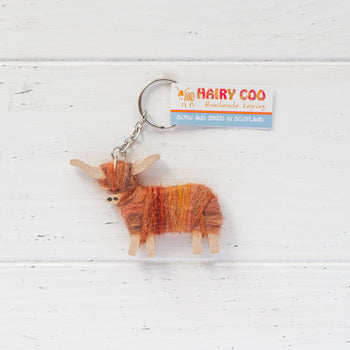 Hairy Coo - Handmade Highland Cow Keyring - Born and Bred in Scotland