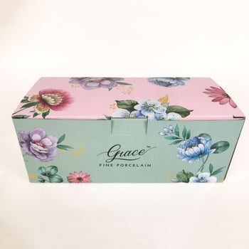 2 Asst Mint Pink Garden Sugar Creamer Serving Set, Gift Boxed