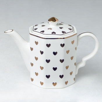 Gold Heart Personal Teapot