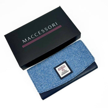 maccessori - Harris Tweed Ladies Envelope Purse Sky Blue