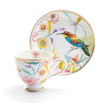 Daisy and Bird Scallop Teapot