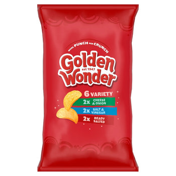 Golden Wonder Variety Crisps 6 Pack 6x25g