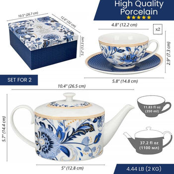 STP - Melodie de Fleurs Porcelain Tea Set of 5 pcs