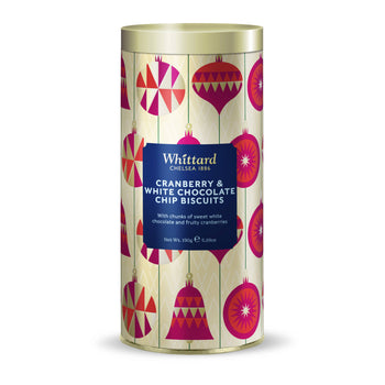 Whittard of Chelsea - All Butter Cookies Cranberry & White Chocolate Tin  5.29oz