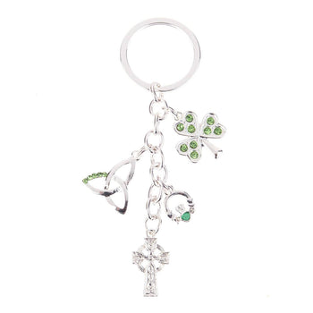 Eurostick - Irish Symbol Multi Keyring: Trinity Knot, Shamrock, Claddagh, Celtic Cross