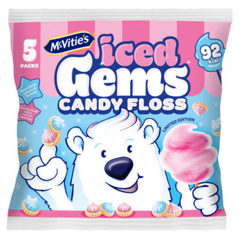 Mcvities Candyfloss Iced Gems Multipack For Christmas 5 Bags - 5x23g