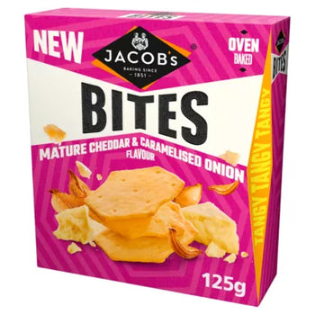Jacobs Bites Mature Cheddar and Caramelized Onion 125g