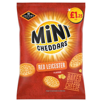 Jacobs Mini Cheddars Red Leicester Flavour Large Bag 90g