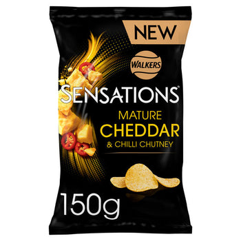 Walkers Sensations Mature Cheddar & Chilli Chutney Crisps Large Bag 150g