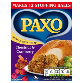 Paxo Cranberry & Chestnut Stuffing Mix Large Box 170g.
