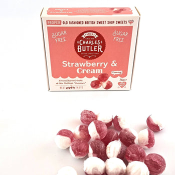 SALE Best Before 28th May 2026 Charles Butler - Sugar Free Strawberry & Cream 75g