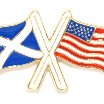 Eurostick - Scotland and USA Cross Flags Pin Badge