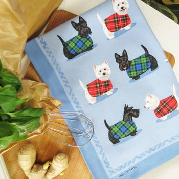 Samuel Lamont Scottie Dog and Westie Tea Towel