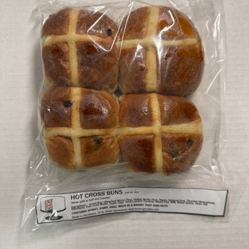 Hot Cross Buns 4 Pack - Handmade Locally - 1/2lb Ship Weight